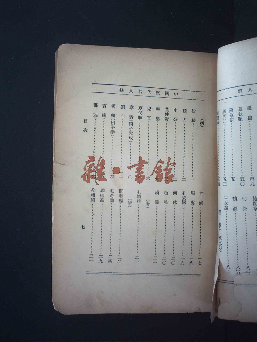 中国历代名人录·下册_藏书_民国图书文献馆_杂·书舘